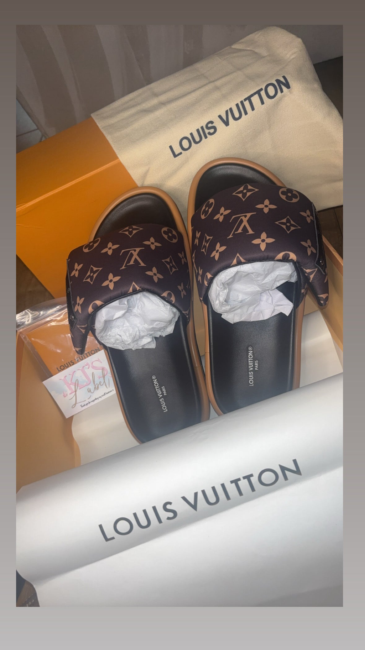 Brown LV Slippers